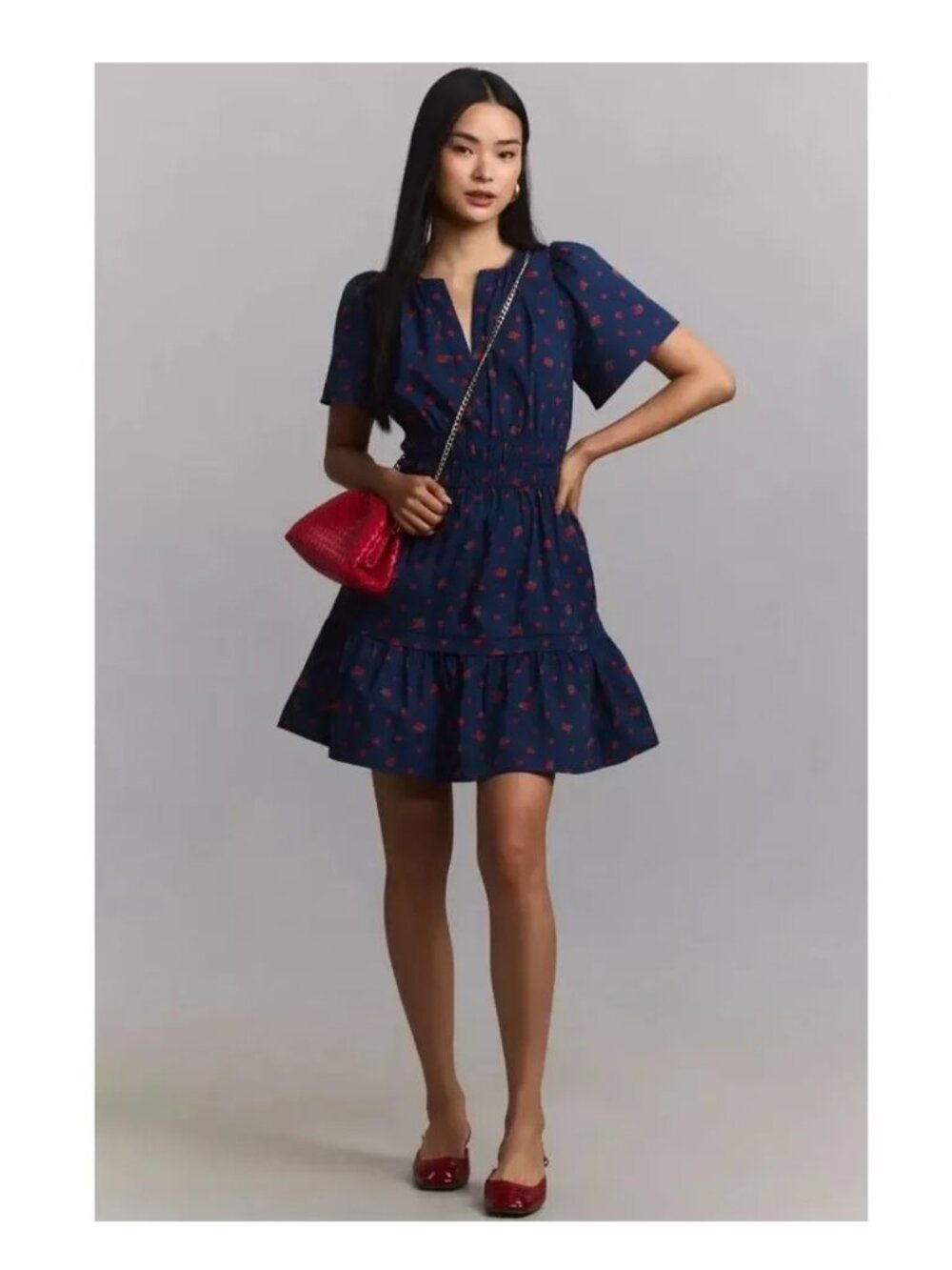 Anthropologie The Somerset Mini / Medium / Sapphire Strawberry Navy
